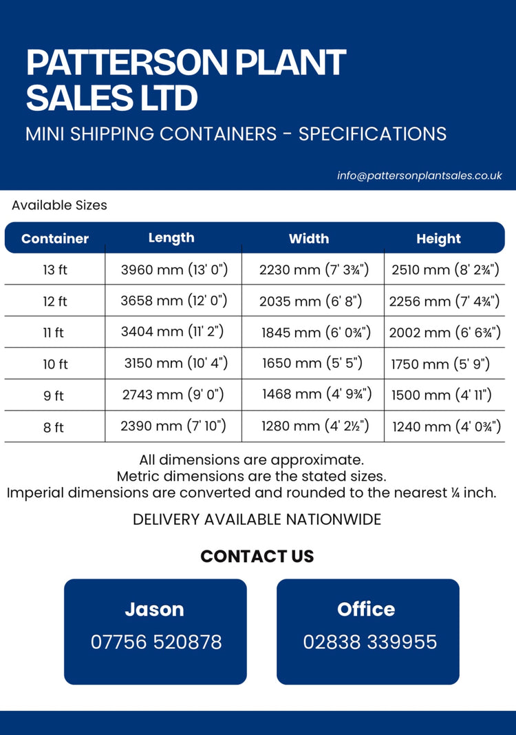 New 9ft Shipping Containers